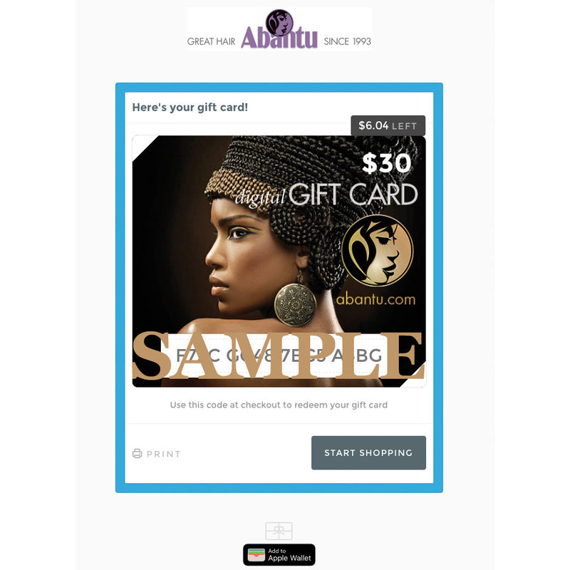 Gift Card with trackable balance