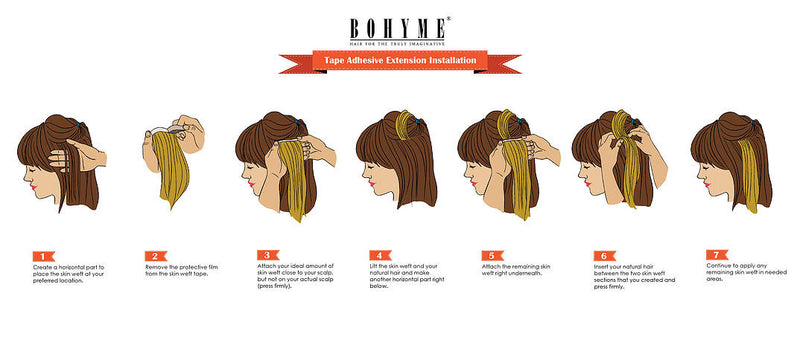 Bohyme Adhesive Skin Weft Remi Extensions Installation Guide