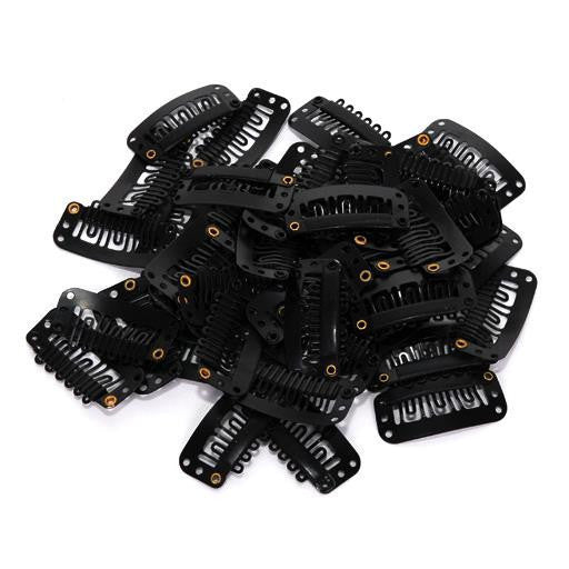 Weave Clips, large, black, 12-pack, available at Abantu