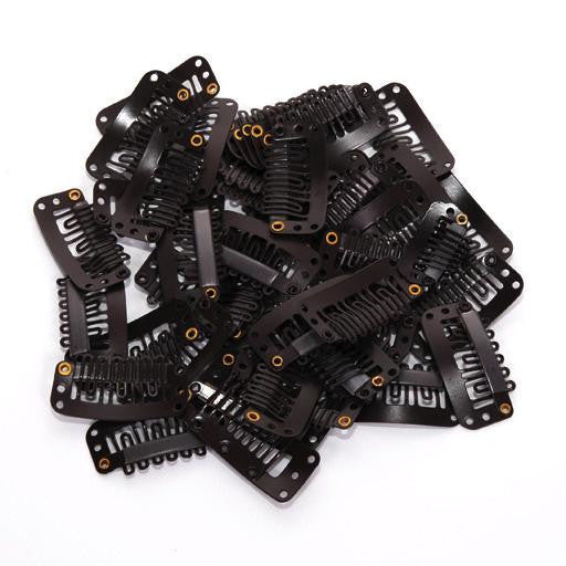 Weave Clips, large, brown, 12-pack, available at Abantu