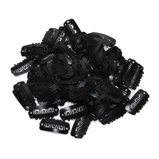 Weave Clips, small, black, 12-pack, available at Abantu