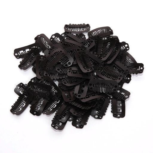 Weave Clips, small, brown, 12-pack, available at Abantu